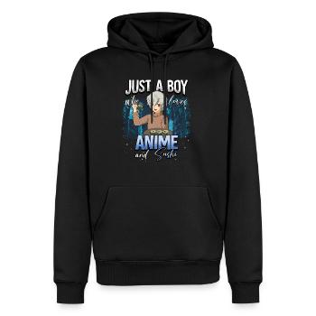 Anime Otaku Weeb - Men’s Premium Organic Hoodie - black - Front - Nico (187cm)