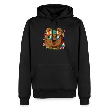 60s 70s Costume Groovy Hippie - Sweat à capuche Premium bio Homme - noir - Devant - Nico (187cm)