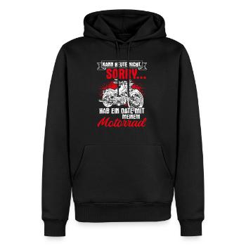 Chopper Biker Bikelovers Motorrad Motiv Outdoor - Männer Premium Bio Hoodie - Schwarz - Vorne - Nico (187cm)