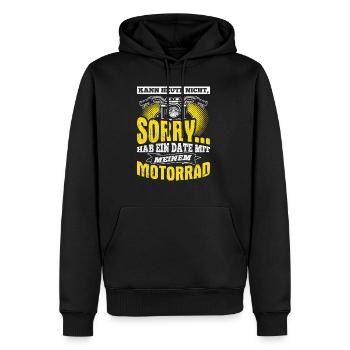 Motorradfans Speed Date Motorradliebhaber Geschenk - Männer Premium Bio Hoodie - Schwarz - Vorne - Nico (187cm)
