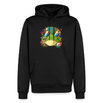 60s 70s Costume Groovy Hippie - Sweat à capuche Premium bio Homme - noir - Devant - Nico (187cm)