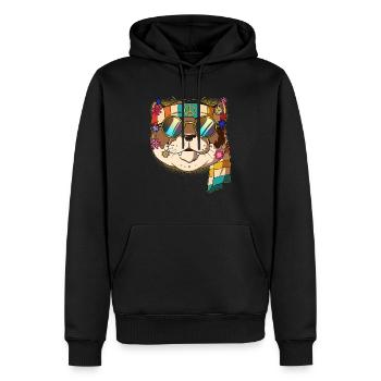 60s 70s Costume Groovy Hippie - Sweat à capuche Premium bio Homme - noir - Devant - Nico (187cm)