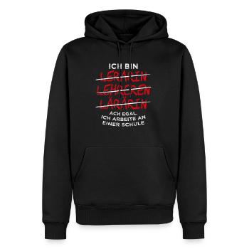 Lehrer Lehrkraft Referendar Gymnsaium Realschule L - Männer Premium Bio Hoodie - Schwarz - Vorne - Nico (187cm)