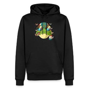 60s 70s Costume Groovy Hippie - Sweat à capuche Premium bio Homme - noir - Devant - Nico (187cm)