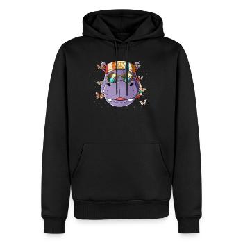 60s 70s Costume Groovy Hippie - Men’s Premium Organic Hoodie - black - Front - Nico (187cm)