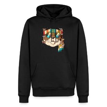 60s 70s Costume Groovy Hippie - Sweat à capuche Premium bio Homme - noir - Devant - Nico (187cm)