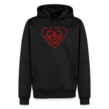 Silberhochzeit 25. Jahrestag Männer Geschenkidee - Männer Premium Bio Hoodie - Schwarz - Vorne - Nico (187cm)