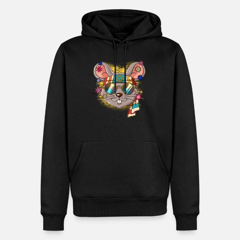 60s 70s Costume Groovy Hippie - Sweat à capuche Premium bio Homme - noir