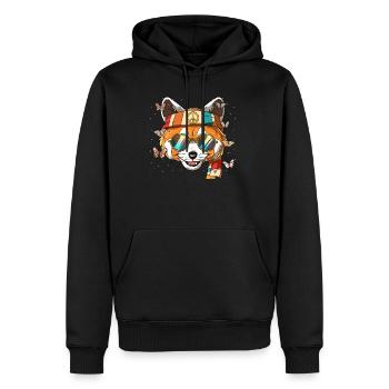 60s 70s Costume Groovy Hippie - Sweat à capuche Premium bio Homme - noir - Devant - Nico (187cm)