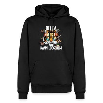 Bin Da Kann Losgehen Hippie Goa Rave - Männer Premium Bio Hoodie - Schwarz - Vorne - Nico (187cm)