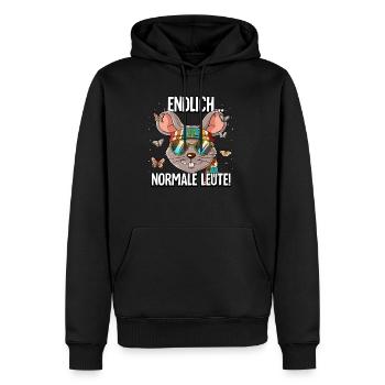Endlich Normale Leute Hippie Goa Rave - Männer Premium Bio Hoodie - Schwarz - Vorne - Nico (187cm)