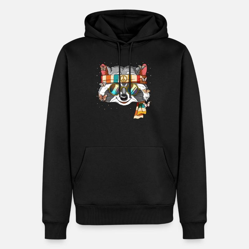 60s 70s Costume Groovy Hippie - Sweat à capuche Premium bio Homme - noir