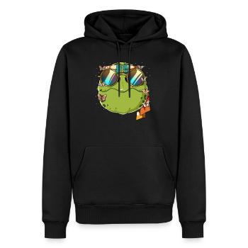 60s 70s Costume Groovy Hippie - Sweat à capuche Premium bio Homme - noir - Devant - Nico (187cm)