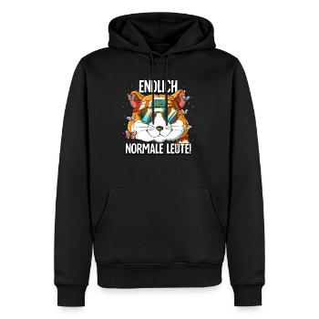 Endlich Normale Leute Hippie Goa Rave - Männer Premium Bio Hoodie - Schwarz - Vorne - Nico (187cm)
