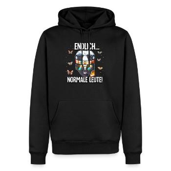 Endlich Normale Leute Hippie Goa Rave - Männer Premium Bio Hoodie - Schwarz - Vorne - Nico (187cm)
