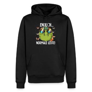 Endlich Normale Leute Hippie Goa Rave - Männer Premium Bio Hoodie - Schwarz - Vorne - Nico (187cm)