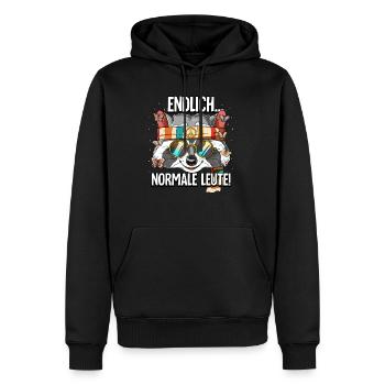 Endlich Normale Leute Hippie Goa Rave - Männer Premium Bio Hoodie - Schwarz - Vorne - Nico (187cm)