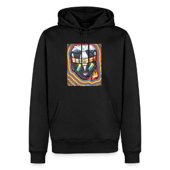 Hippie Skunk Psychedelic Trippy - Sweat à capuche Premium bio Homme - noir - Devant - Nico (187cm)