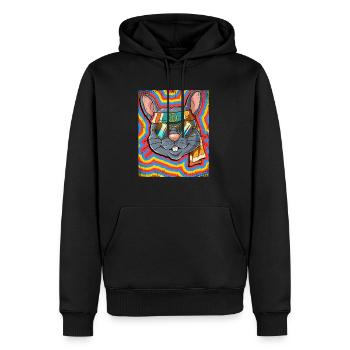 Hippie Ratte Psychedelisch Trippy - Männer Premium Bio Hoodie - Schwarz - Vorne - Nico (187cm)