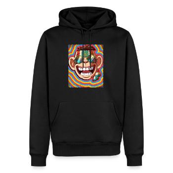 Hippie Monkey Psychedelic Trippy - Sweat à capuche Premium bio Homme - noir - Devant - Nico (187cm)