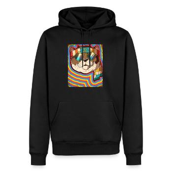 Hippie Otter Psychedelisch Trippy - Männer Premium Bio Hoodie - Schwarz - Vorne - Nico (187cm)