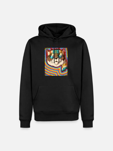 Hippie Otter Psychedelic Trippy - Men’s Premium Organic Hoodie - black