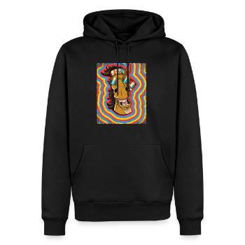 Hippie Pferd Psychedelisch Trippy - Männer Premium Bio Hoodie - Schwarz - Vorne - Nico (187cm)