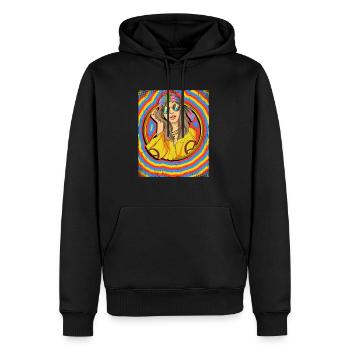 Hippie Woman Psychedelic Trippy - Sweat à capuche Premium bio Homme - noir - Devant - Nico (187cm)