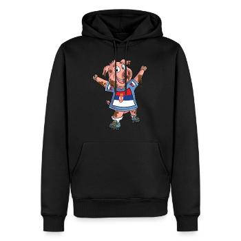 Fan Schwein Serbien - Männer Premium Bio Hoodie - Schwarz - Vorne - Nico (187cm)