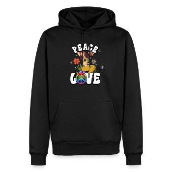 années 60 70 Costume Paix Amour Hippie - Sweat à capuche Premium bio Homme - noir - Devant - Nico (187cm)