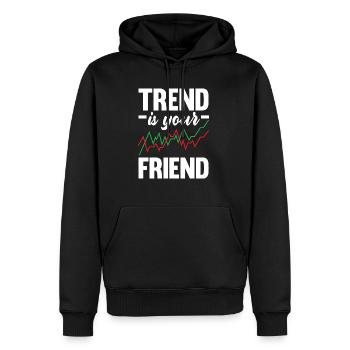Trend Is Your Friend Investor Day - Männer Premium Bio Hoodie - Schwarz - Vorne - Nico (187cm)