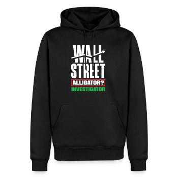 Wall Street Alligator? Investigator Investor Day - Männer Premium Bio Hoodie - Schwarz - Vorne - Nico (187cm)