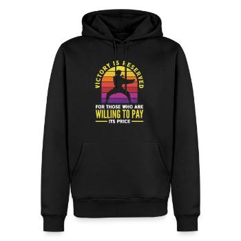 Victory Is Reserved Aikido Karate Jiu Jitsu - Männer Premium Bio Hoodie - Schwarz - Vorne - Nico (187cm)