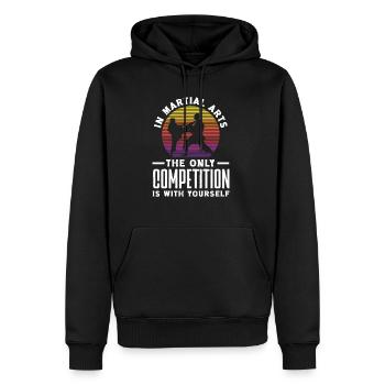 Dans la compétition d’arts martiaux est avec vous-même Jiu - Sweat à capuche Premium bio Homme - noir - Devant - Nico (187cm)