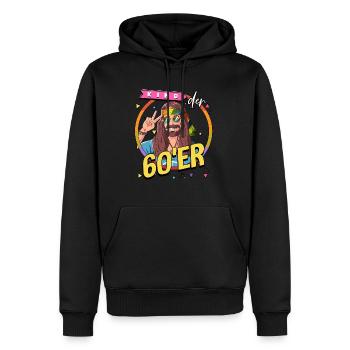Kind der 60er Jahre Mann Kostüm - Männer Premium Bio Hoodie - Schwarz - Vorne - Nico (187cm)