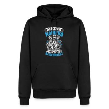 Kamera Fotografie Spruch Lichtbildner Geschenk Fot - Männer Premium Bio Hoodie - Schwarz - Vorne - Nico (187cm)