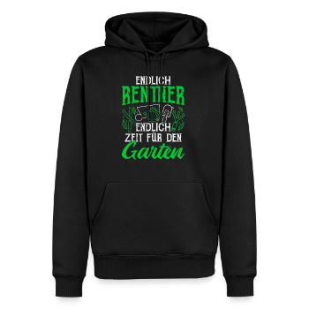 Endlich Rentner! Endlich Zeit Für Den Garten Garte - Männer Premium Bio Hoodie - Schwarz - Vorne - Nico (187cm)