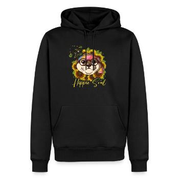 60er 70er Jahre Kostüm Hippie Soul - Männer Premium Bio Hoodie - Schwarz - Vorne - Nico (187cm)