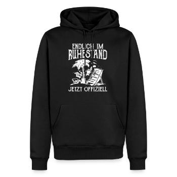 Endlich Im Ruhestand Jetzt Offiziell Rente Pension - Männer Premium Bio Hoodie - Schwarz - Vorne - Nico (187cm)
