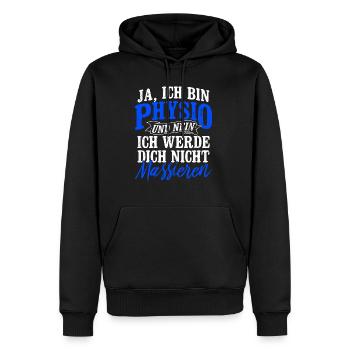 Physiotherapeut Physio Spruch Therapeut Geschenk M - Männer Premium Bio Hoodie - Schwarz - Vorne - Nico (187cm)