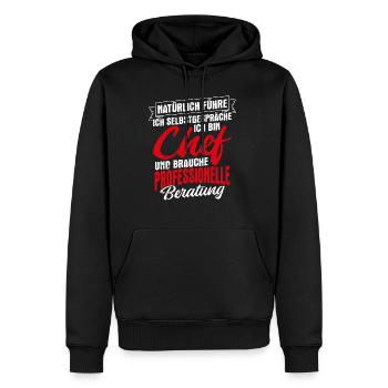 Chef Selbstgespräche Beratung Lustiger Spruch Vorg - Männer Premium Bio Hoodie - Schwarz - Vorne - Nico (187cm)