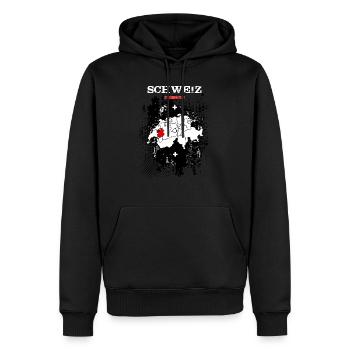 Freiburg - Männer Premium Bio Hoodie - Schwarz - Vorne - Nico (187cm)