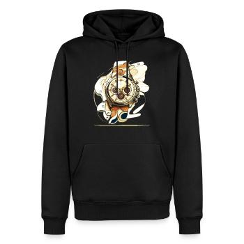 Ein Vintage Chronograph ist ein toller Zeitmesser - Männer Premium Bio Hoodie - Schwarz - Vorne - Nico (187cm)