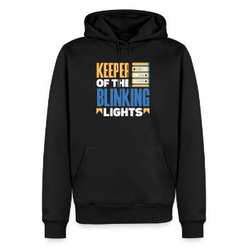 Gardien de l’administrateur réseau des lumières clignotantes - Sweat à capuche Premium bio Homme - noir - Devant - Nico (187cm)