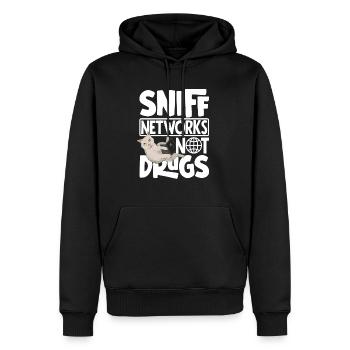 Sniff Networks Not Drugs Network Admin - Sweat à capuche Premium bio Homme - noir - Devant - Nico (187cm)