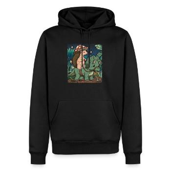 Cottagecore Igel - Männer Premium Bio Hoodie - Schwarz - Vorne - Nico (187cm)
