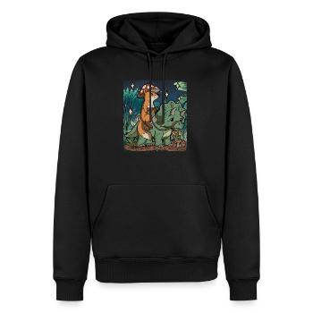 Cottagecore Fuchs - Männer Premium Bio Hoodie - Schwarz - Vorne - Nico (187cm)
