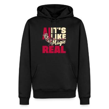 Ai c’est comme de la magie mais de l’informatique réelle - Sweat à capuche Premium bio Homme - noir - Devant - Nico (187cm)