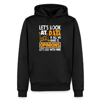 Regardons les données si tout ce que nous avons est une opinion - Sweat à capuche Premium bio Homme - noir - Devant - Nico (187cm)