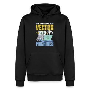 I Support Vector Machines Retro Data Science - Männer Premium Bio Hoodie - Schwarz - Vorne - Nico (187cm)